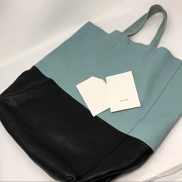 Céline Vertical 2-Tone Blue BiCabas Tote - Picture 6 of 11